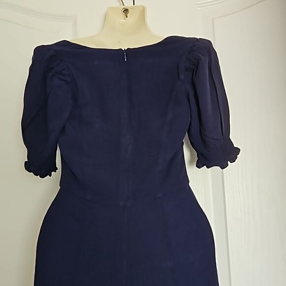 Wilfred Women's Sweetheart Neckline Midi Dress With Front Slit 00 Navy Blue - Picture 5 of 16